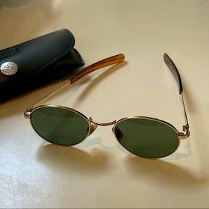 Vintage Randolph 23k Gold Oval Aviator Sunglasses
